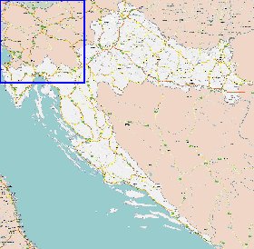 carte de des routes Croatie en anglais