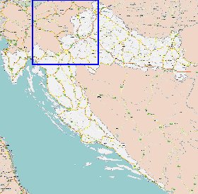 carte de des routes Croatie en anglais