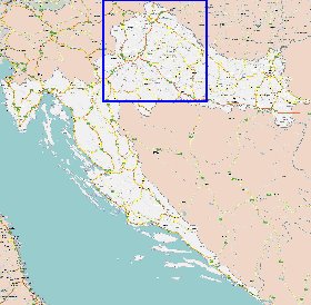 carte de des routes Croatie en anglais