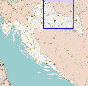 carte de des routes Croatie en anglais