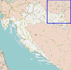 carte de des routes Croatie en anglais