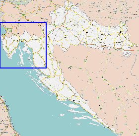 carte de des routes Croatie en anglais