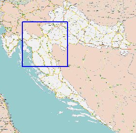 mapa de de estradas Croacia em ingles