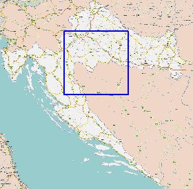 carte de des routes Croatie en anglais