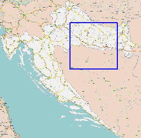 mapa de de estradas Croacia em ingles