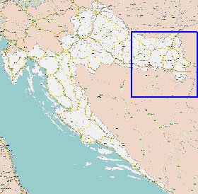 mapa de de estradas Croacia em ingles