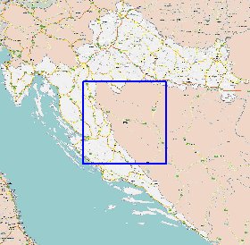 mapa de de estradas Croacia em ingles
