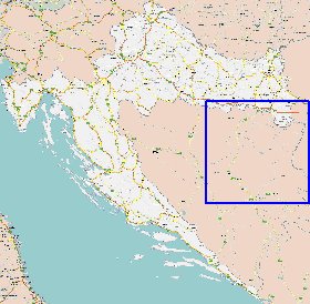 carte de des routes Croatie en anglais