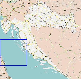 mapa de de estradas Croacia em ingles