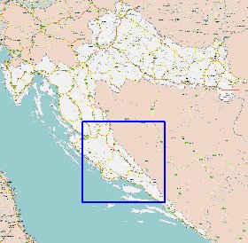 mapa de de estradas Croacia em ingles