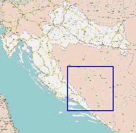 carte de des routes Croatie en anglais