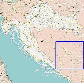 carte de des routes Croatie en anglais