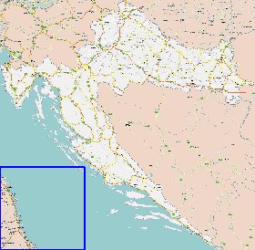 mapa de de estradas Croacia em ingles