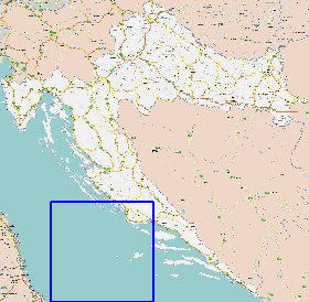 mapa de de estradas Croacia em ingles