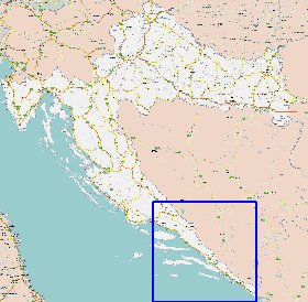 carte de des routes Croatie en anglais