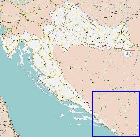 carte de des routes Croatie en anglais