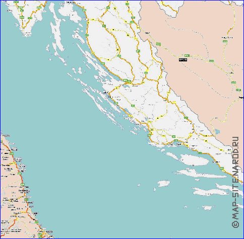 carte de des routes Croatie en anglais