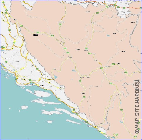 carte de des routes Croatie en anglais