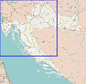 mapa de de estradas Croacia em ingles