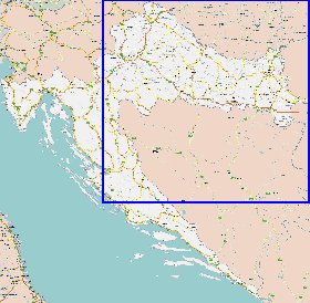 carte de des routes Croatie en anglais