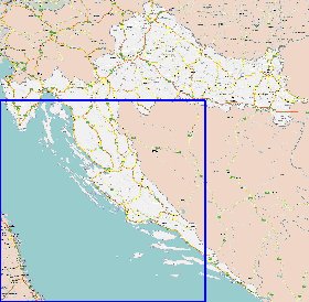 carte de des routes Croatie en anglais