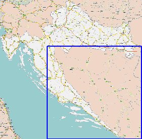 carte de des routes Croatie en anglais