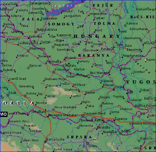 carte de Croatie en anglais