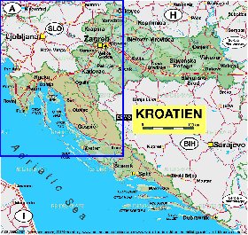 mapa de Croacia em alemao
