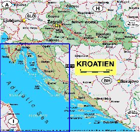 carte de Croatie en allemand