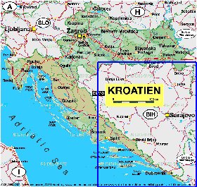 carte de Croatie en allemand