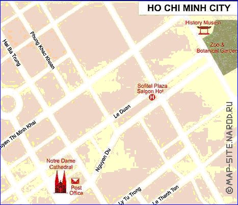 mapa de Cidade de Ho Chi Minh