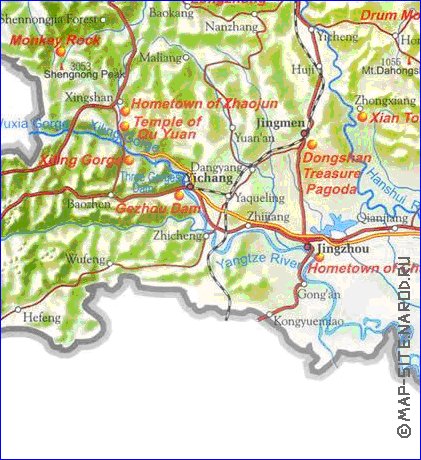 mapa de Hubei