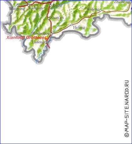 mapa de Hubei