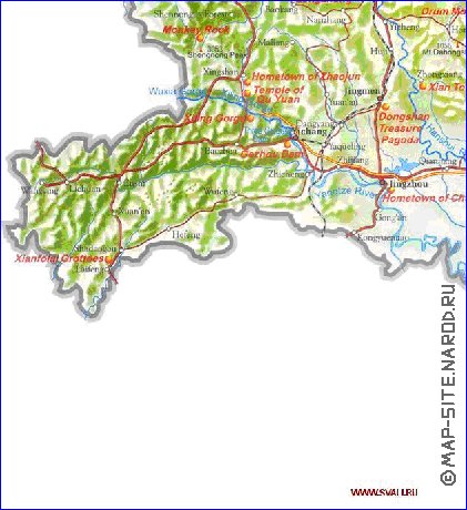 mapa de Hubei