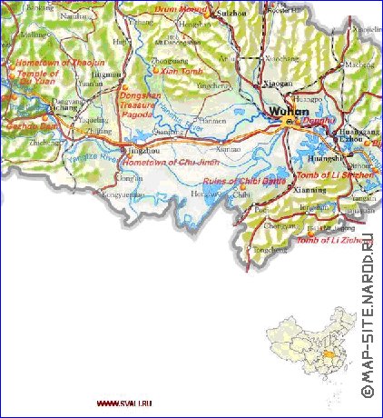 mapa de Hubei