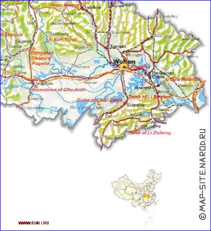 mapa de Hubei