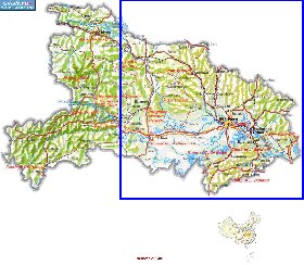 mapa de Hubei