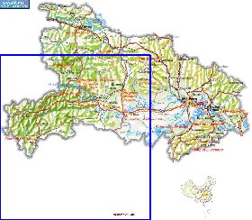 mapa de Hubei